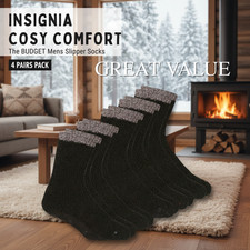 4 Mens  Slipper Socks Gripper Cosy Warm Lounge Non Slip Bed Sock