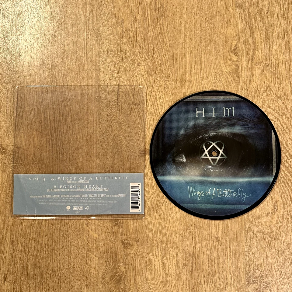 HIM - Wings of a Butterfly 7” Vinyl Record Picture Disc Ville Valo - Bild 2 von 4