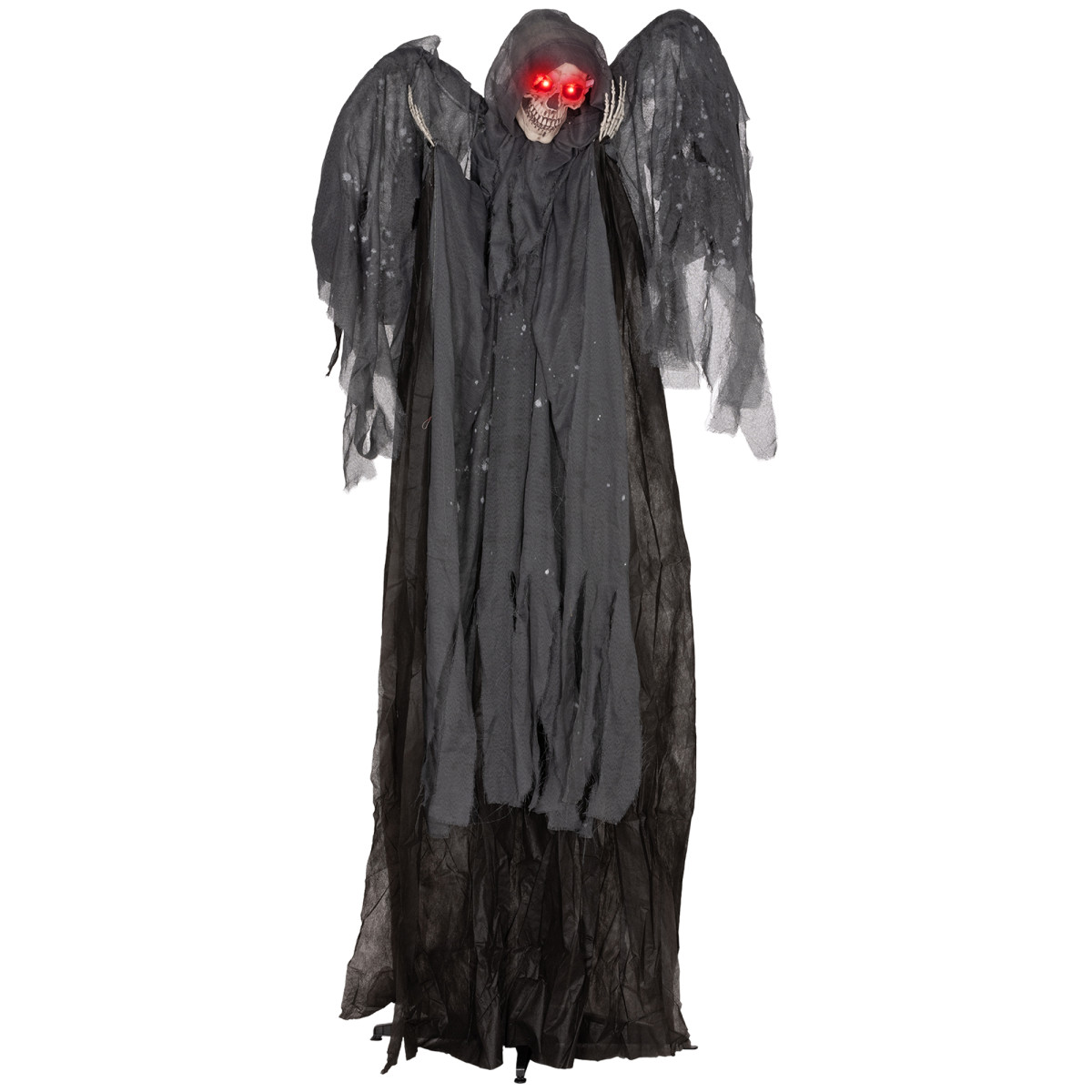 Winged Grim Reaper Animatronic Prop w Light Up Eyes for Haunted House