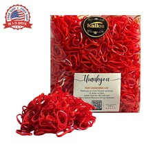 500 Pack Red Rubber Bands for Hair - 22mm Durable, No-Damage Elastic Hair Ties f