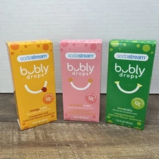SodaStream Bubly Drops ~ Mango ,Grapefruit , &Lime ~ 1.36 Oz NEW Expired