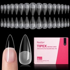 Beetles Tipex Instant Apex Nail Tips, Medium Stiletto, 16 Sizes 00?14, 192pcs,