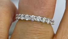 1Ct Round Lab Created Diamond Eternity Wedding Band Ring 14K White Gold Plated