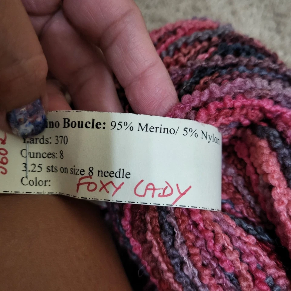 Cherry Tree Hill Merino Boucle with Nylon Binder Foxy Lady Yarn 740yd 16oz total - Image 4 of 4