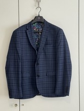Next Men’s Blue Check Suit Tailored Fit