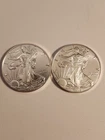 American Silver Eagle Coins, Lot of 2 - 2016 1oz .999 Fine Silver, 2oz of Silver
