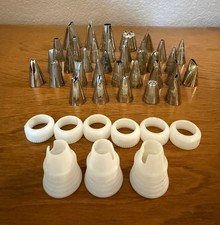 Wilton Vintage Cake Decorating Tips Lot 35 Metal Icing Piping Nozzles Couplers