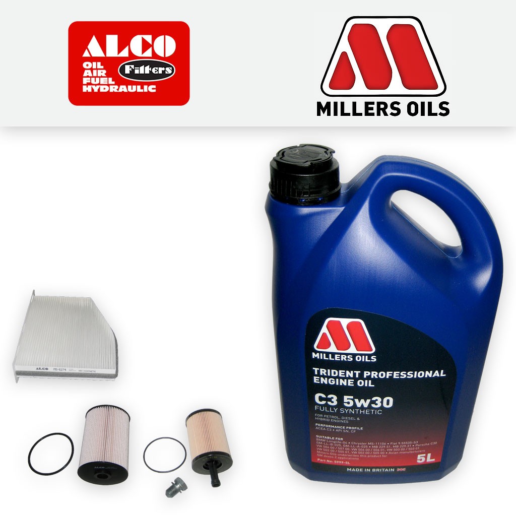 SERVICE KIT AUDI A3 (8P) 2.0 TDI OIL FUEL CABIN FILTER FF=116MM +OIL (2003-2006)