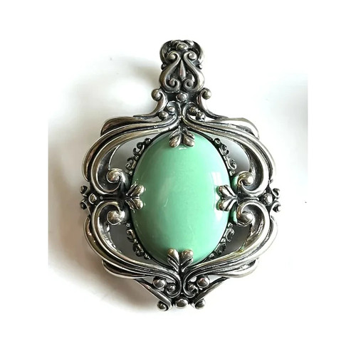 Carolyn Pollack bellissimo anello in argento sterling verde crisoprasio misura 10 - Foto 2 di 12