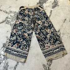 Sienna Sky Pants Womens Size XL Wide Leg Floral Elastic Waist Pockets