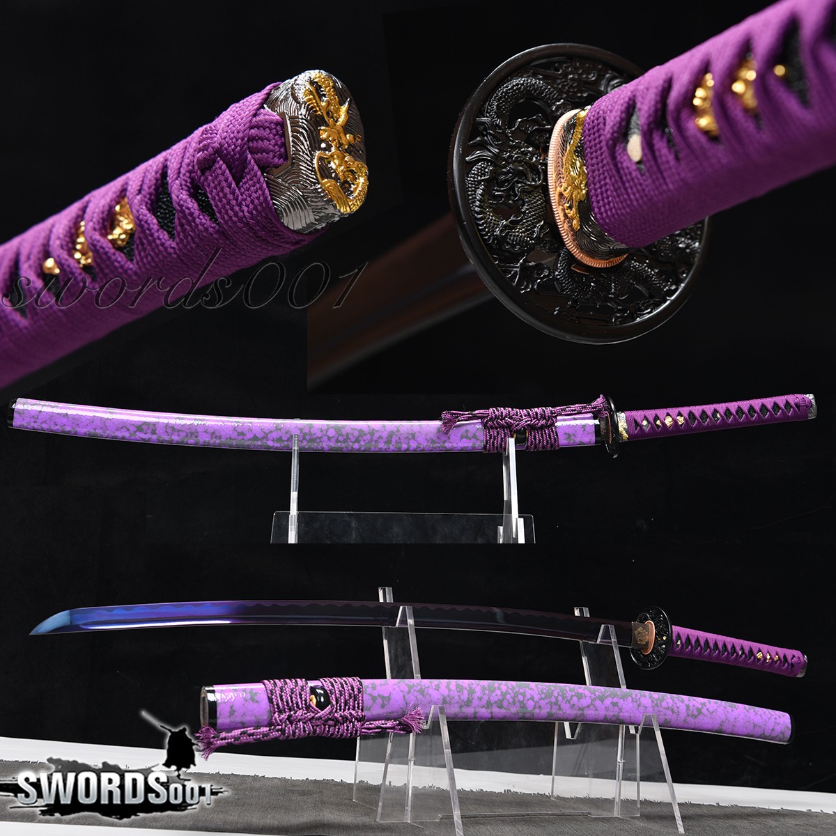 Noble Purple Katana Japanese Samurai Sword Carbon Steel Blade