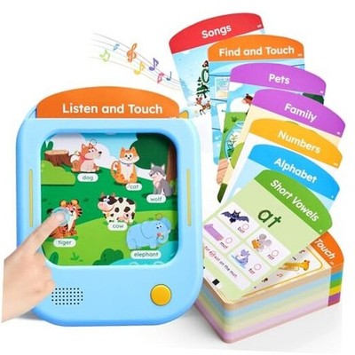  Kids Learning Tablet: 156 Pages Tap-to-Read Flash Cards with 20 Listen & Find 