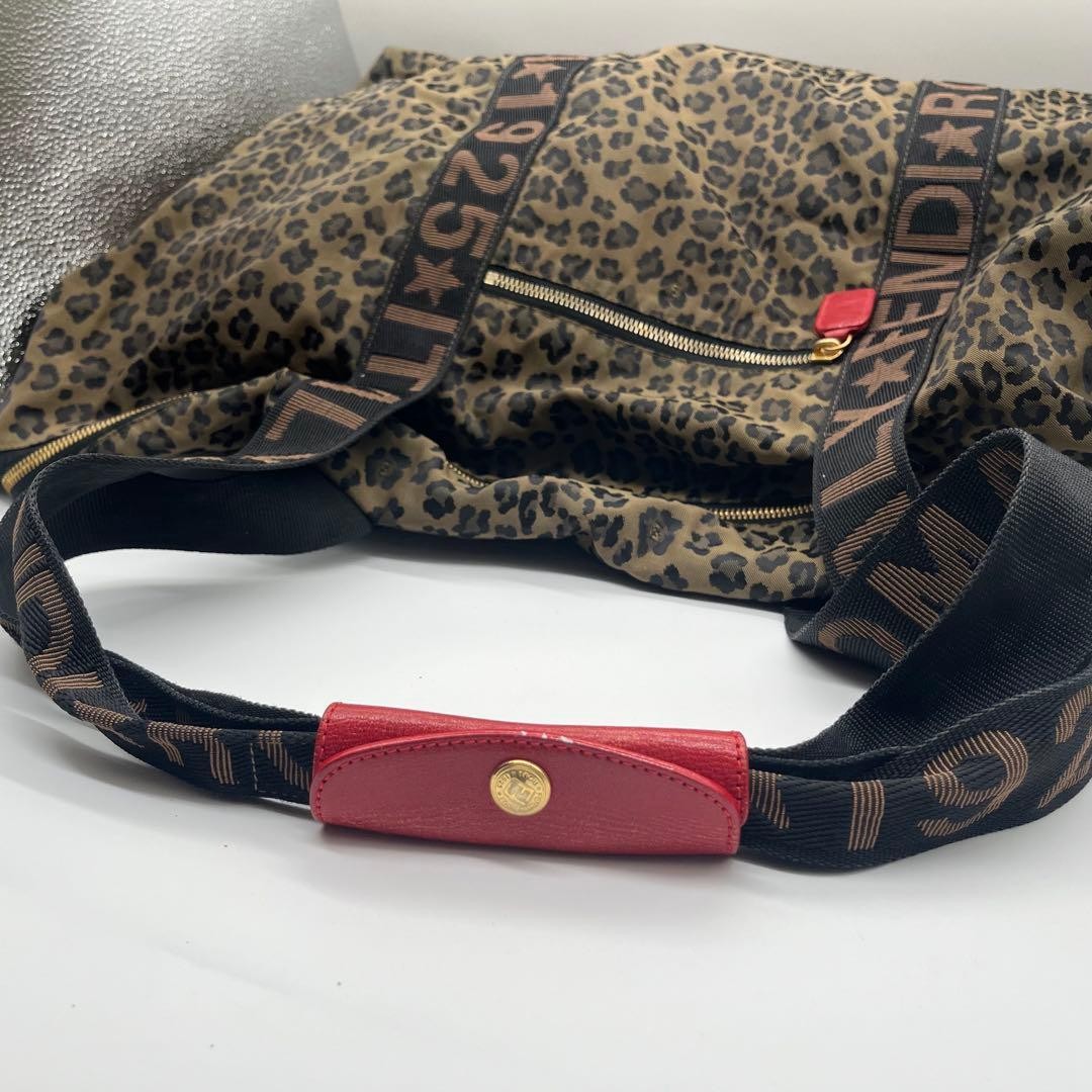 Fendi Leopard Pattern Boston Bag Large Capacity 1… - image 11