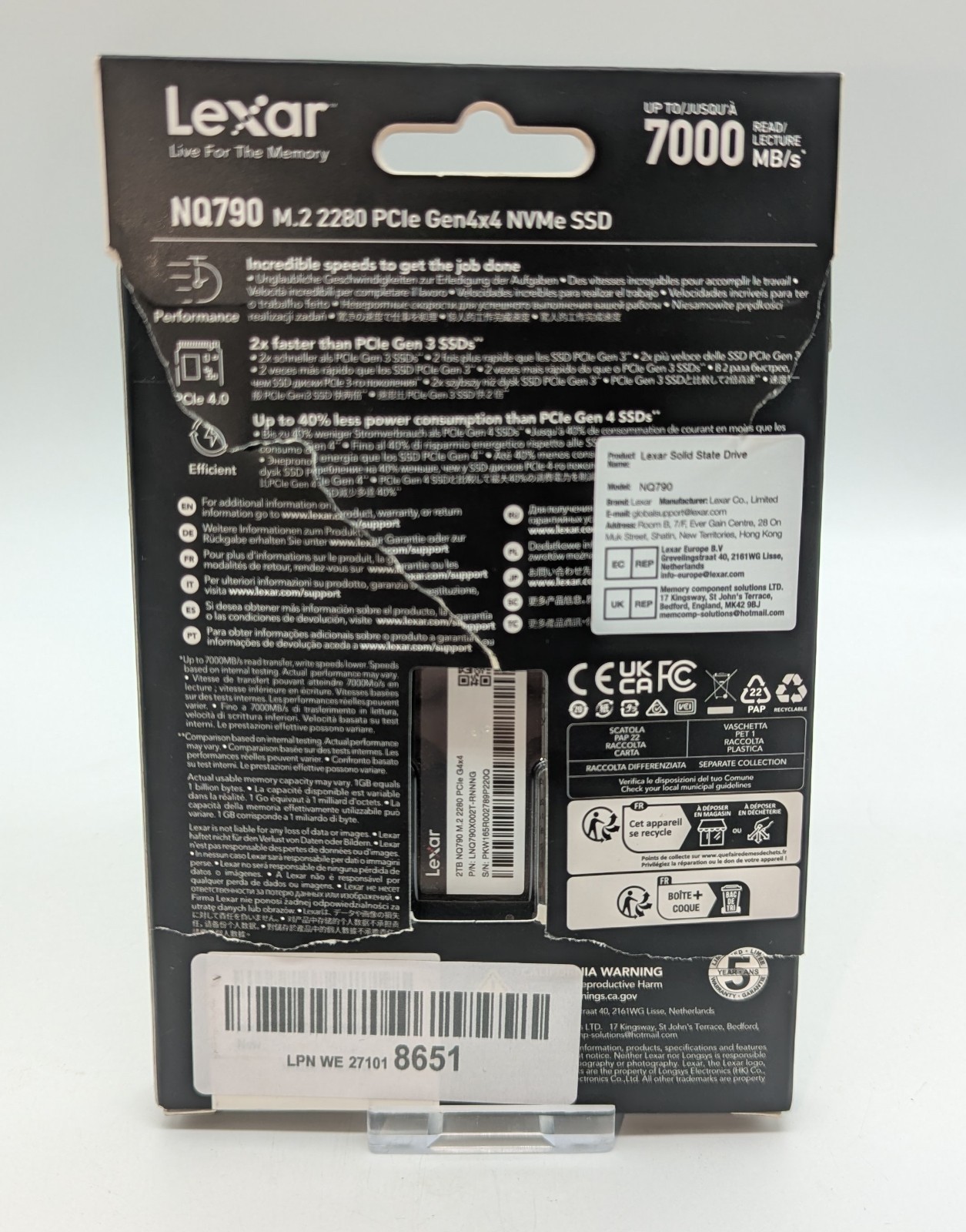 Lexar NQ790 2TB M.2 2280 PCIe Gen4x4 NVMe SSD Up To 7000MB/s Read (N) image 2