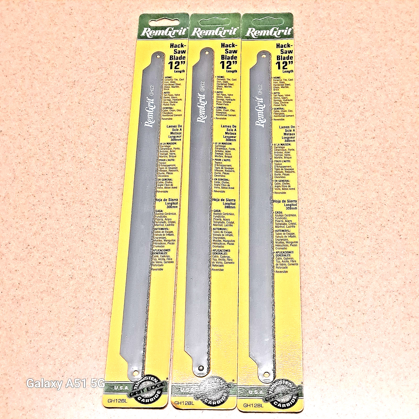 Lot Of 3 REMGRIT GH12BL Hack Saw Blade 12" x 3/4" NEW NOS FREE SHIPPING