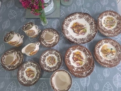 Sehr seltenes Vintage Royal Worcester Palissy Spiel Serie Abendessen und Teeservice für 6