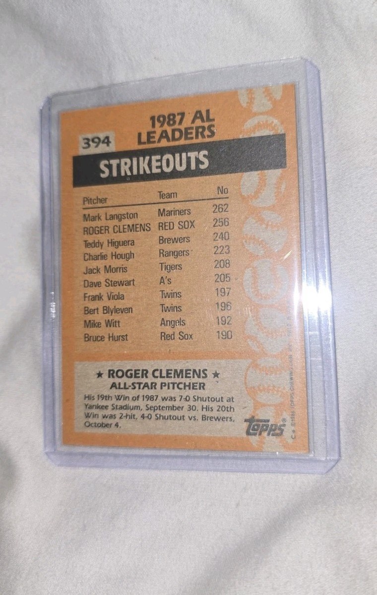 EXTREMELY RARE 1988 Topps Roger Clemens All-Star Card *MULTIPLE