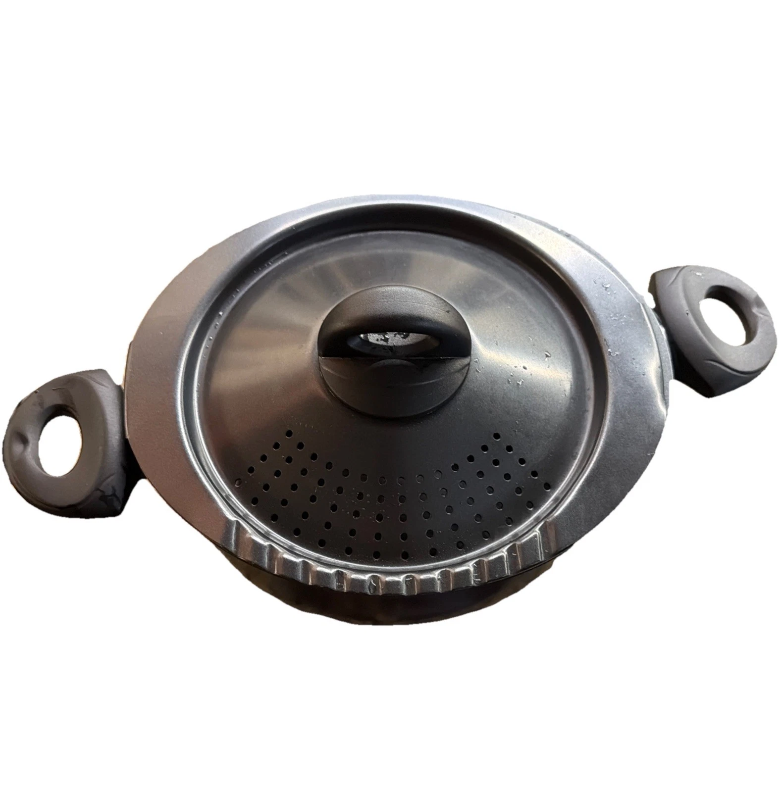 Bialetti Pasta Pot Italy Non-Stick 5.5 qt Oval Straining Lid Twist Lock Handle