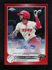 2022 Topps Pro Debut Chrome Red Refractor 4/5 Warming Bernabel Auto 0o48
