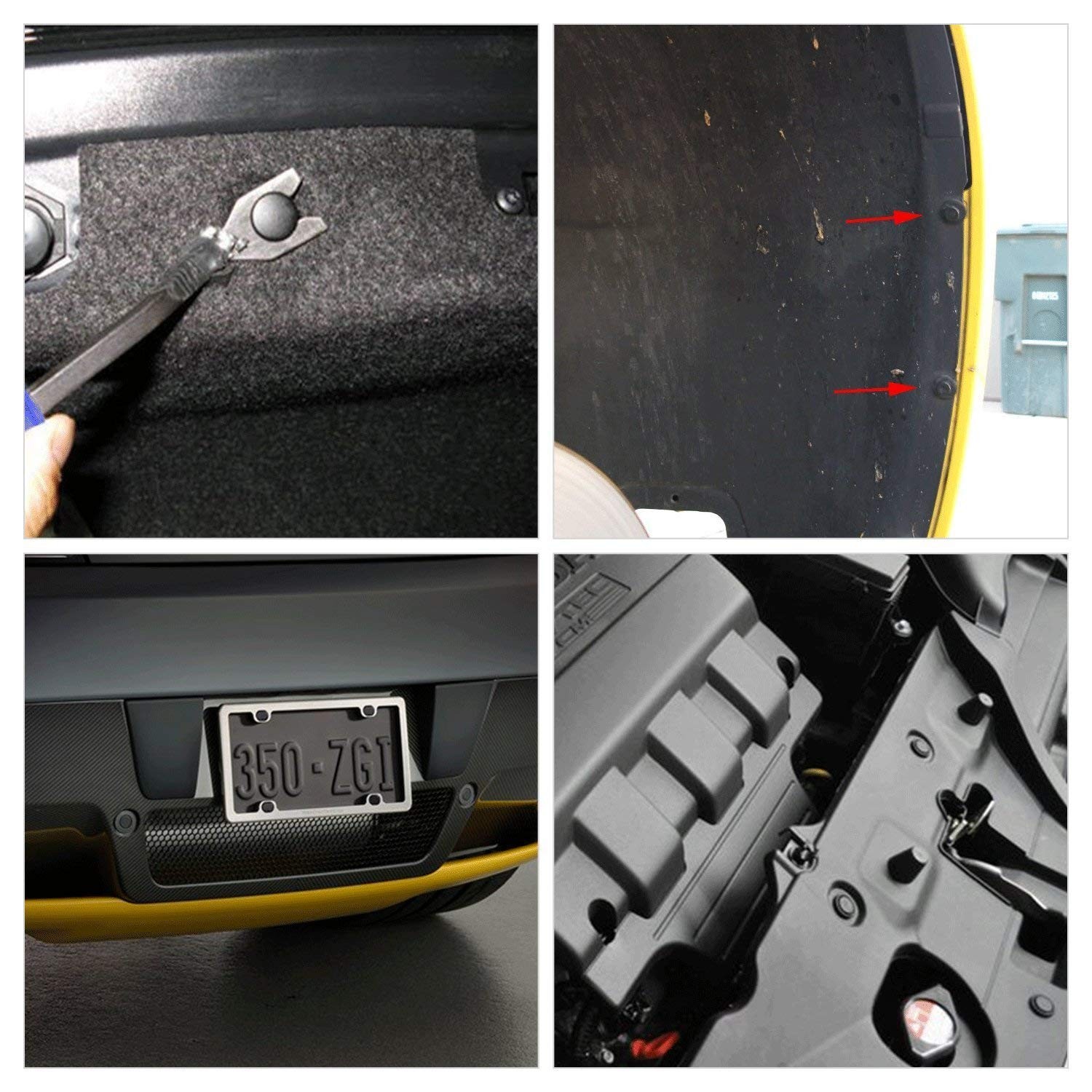 GOOACC Nylon Bumper Fastener Rivet Clips 100PCS Clips-7mm, 100Pcs Clips-7mm 