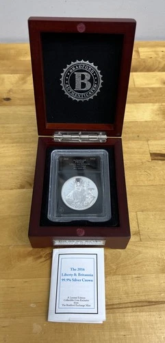 2016 Liberty & Britannia Proof Silver Crown 1 oz .999 Fine Silver Coin & COA