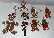 Gingerbread Man Christmas Ornaments Lot Of 6 Christmas Tree Ornament