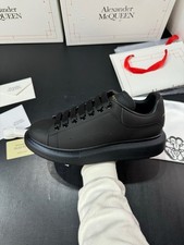 Alexander McQueen Oversized Triple Black Unisex Leather Platform Sneakers