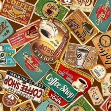 Let's Coffee - 1 yard price! - Continuous yards available.