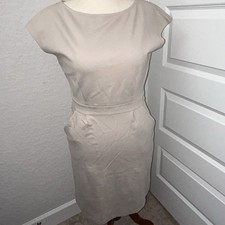Quince Ultra Stretch Ponte Cap Sleeve Knee Length Dress Size M