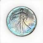 Beautiful Toned - 1990 American Silver Eagle 1 Troy Oz .999 Fine Silver