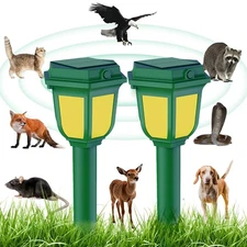 2-10PC Outdoor Solar Animal Repeller Ultrasonic Pest Repellent for Cat Bird Deer