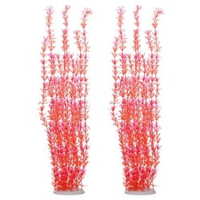 2-Pack Tall Aquarium Plants, Plastic Fish Tank Plants Style 3, Red 