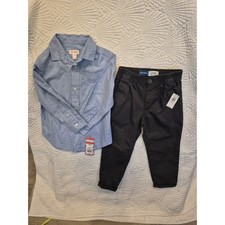 NWT Boys Cat Jack Shirt Old Navy Pants Set XS 4/5 Tapered Stretch Outfit 152