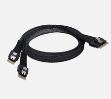 Slimline SAS Slim 4.0 SFF-8654 8i 74pin To Dual SFF-8654 4i 50cm Cable