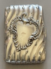 Ancien Etui à cigarette art déco argent couleur boite vermeil boxe