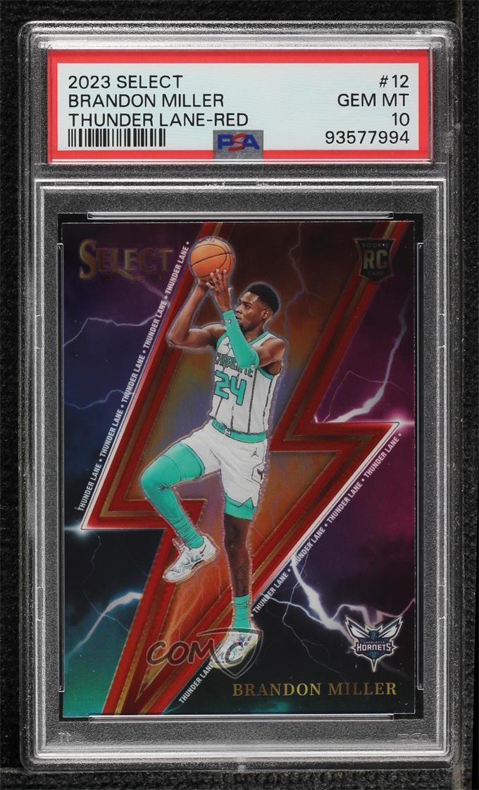 2023 Panini Select Thunder Lane Red Prizm Brandon Miller #12 PSA 10 GEM MT s5j