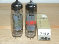 2 Mullard 7189 Tubes (UK)-TEST GOOD-Sylvania-Dumont branded