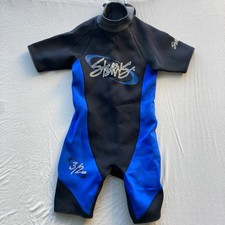 Men's Stearns Shorty Wetsuit Size Large Short Sleeve 3/2mm Black with Blue