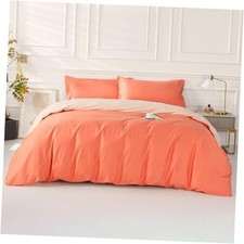 Orange Duvet Cover Twin Size 2 Pieces Extra Soft Bedding Twin 68"x90" Citrus