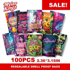 100pcs Random Mylar Bags 1gram｜Holographic｜Smell Proof ｜Resealable｜ Zip Pouches