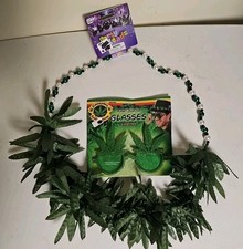 Weed Man Marijuana Cannibis Costume Glasses/Party Beads Weedman Accessories V171