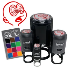 Hypnotized Trance Swirl Eyes Pupil Cartoon Self-Inking Rubber Stamp