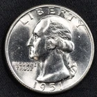 1951-D Washington Silver Quarter BU Uncirculated - Denver Mint