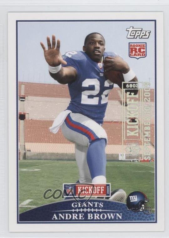 2009 Topps Kickoff Silver Holofoil 1581/2009 Andre Brown #127 Rookie RC 0a1