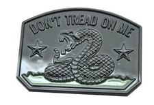 1x Gadsden Flag Rattlesnake Car Emblem 3D Decal Sticker with Don't Glossy Black