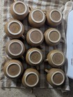 DENBY ENGLISH SPECKLED BROWN COFFEE CUPS & SAUCERS W/  MILK  server,24 pieces  — photo 3