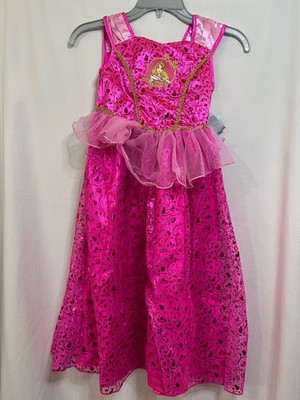 Disney Store Princess Aurora Deluxe Nightgown Pajama Girl Size 5-6, 7-8 New