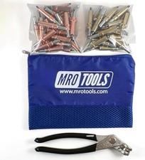 25 1/8 and 25 3/16 Cleco Fasteners  Cleco Pliers  Mesh Carry Bag - Cleco