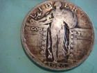 1926 P Standing Liberty Quarter album filler, actual coin in photo