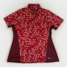 Kerrits Always Cool S/S Shirt Size XL Abstract Horse Print Red Equestrian